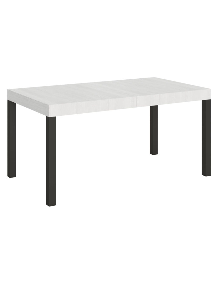 Itamoby - Mesa de jantar extensível 90x160/264 cm Everyday Cinza Branca quadro Antracite