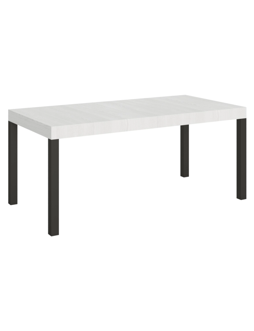 Itamoby - Mesa de jantar extensível 90x180/284 cm Everyday Cinza Branca quadro Antracite