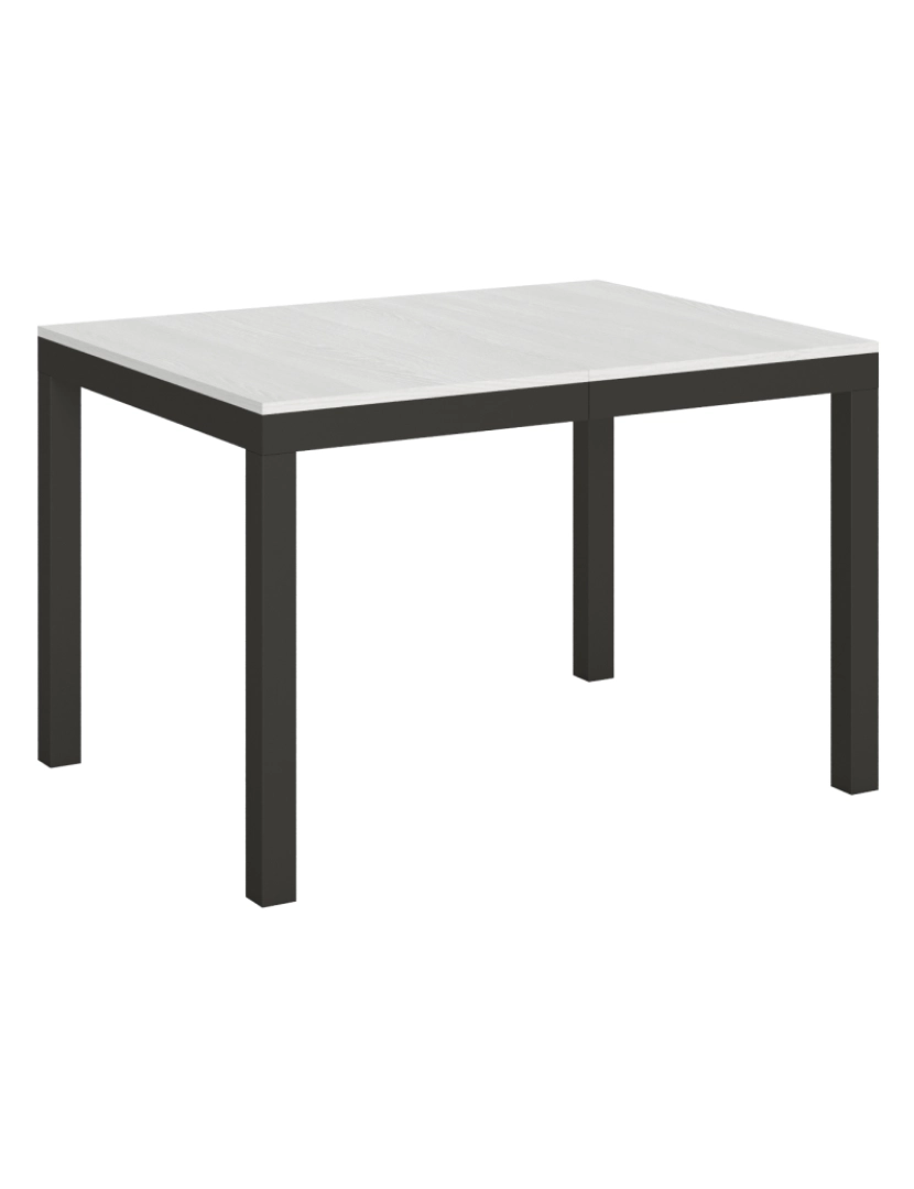 Itamoby - Mesa de jantar extensível 90x120/224 cm Everyday Evolution Cinza Branca quadro Antracite