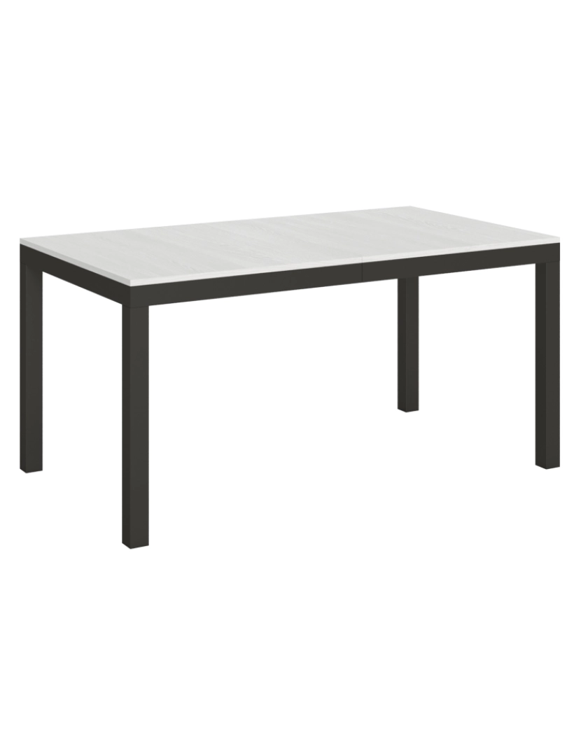 Itamoby - Mesa de jantar extensível 90x160/264 cm Everyday Evolution Cinza Branca quadro Antracite