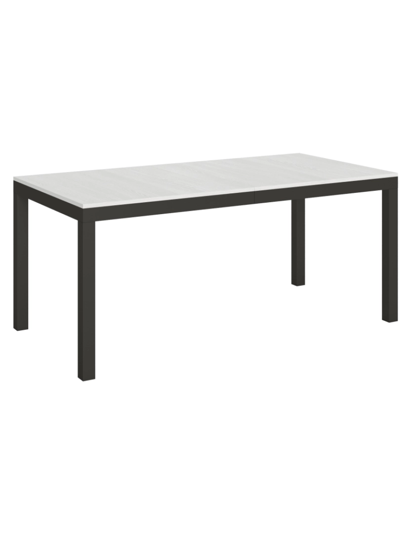 Itamoby - Mesa de jantar extensível 90x180/284 cm Everyday Evolution Cinza Branca quadro Antracite