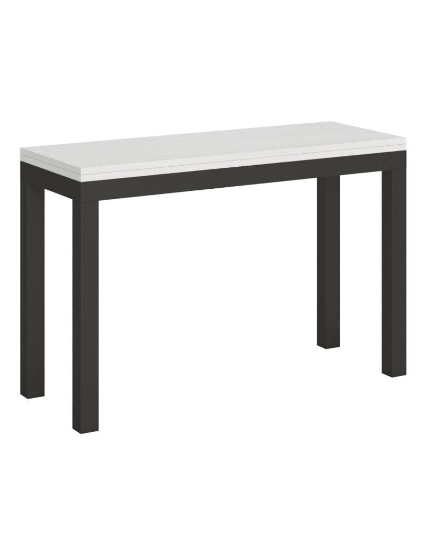 imagem de Mesa de jantar extensível tipo livro 120x45/90 cm Everyday Double Cinza Branca quadro Antracite1