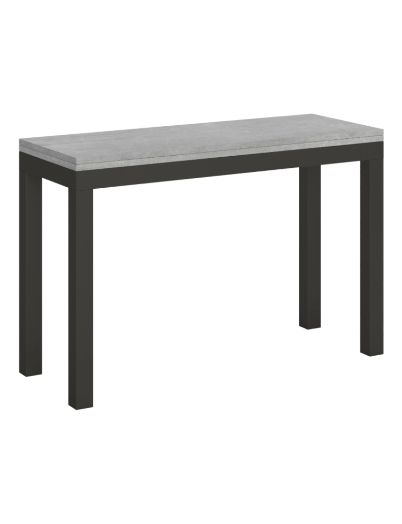 imagem de Mesa de jantar extensível tipo livro 120x45/90 cm Everyday Double Cimento quadro Antracite1