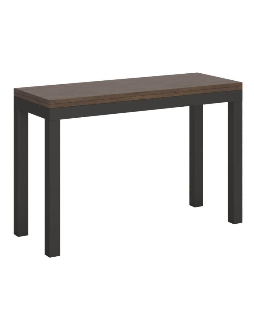 imagem de Mesa de jantar extensível tipo livro 120/200x45/90 cm Everyday Double Nogueira quadro Antracite1