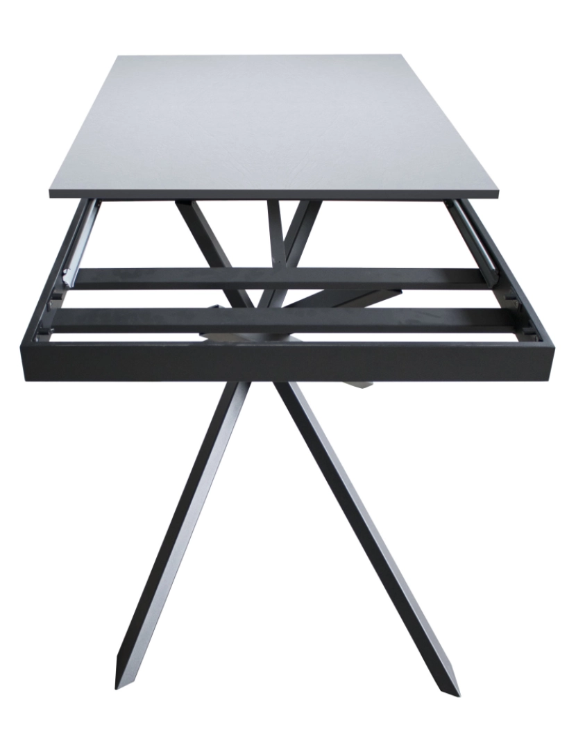 imagem de Mesa de jantar extensível 90x120/180 cm Ganty Cinza Branca - borda Antracite quadro Antracite6