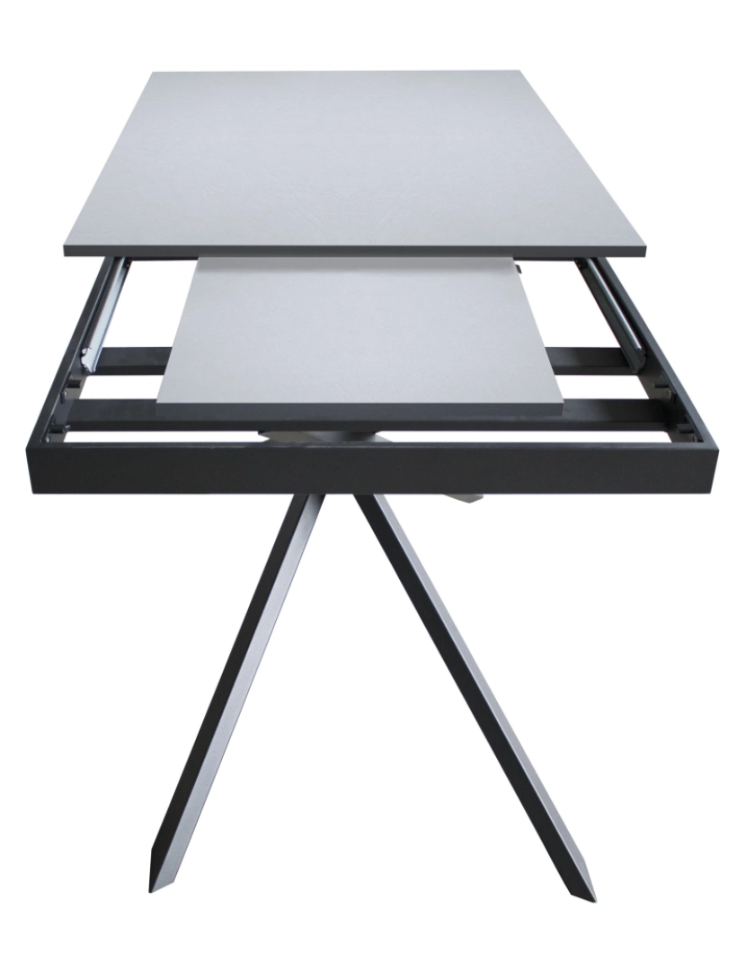 imagem de Mesa de jantar extensível 90x120/180 cm Ganty Cinza Branca - borda Antracite quadro Antracite7