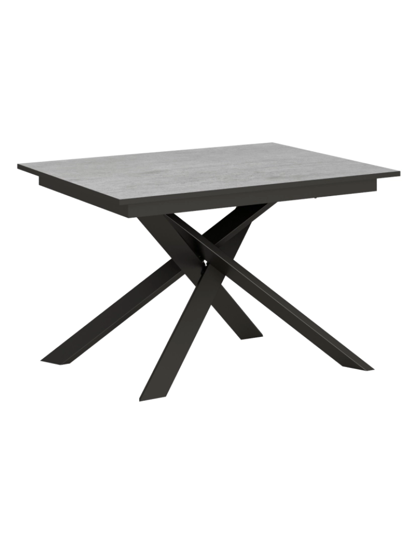 imagem de Mesa de jantar extensível 90x120/180 cm Ganty Cimento - borda Antracite quadro Antracite1