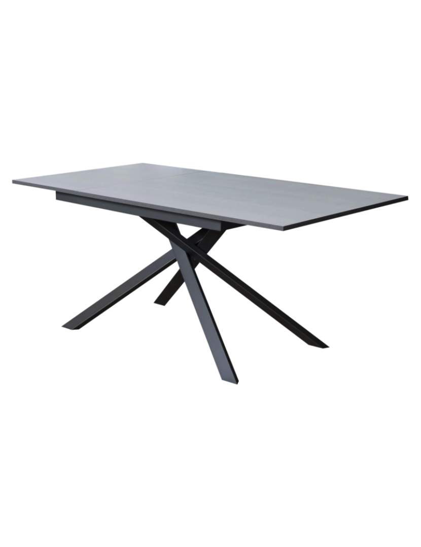 imagem de Mesa de jantar extensível 90x160/220 cm Ganty Cimento - borda Antracite quadro Antracite4