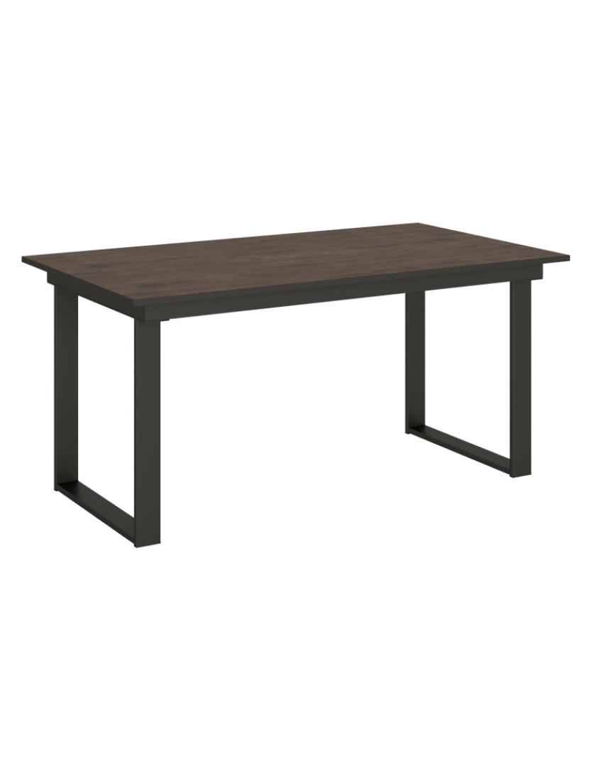 Itamoby - Mesa de jantar extensível 90x160/220 cm Bandos Nogueira quadro Antracite