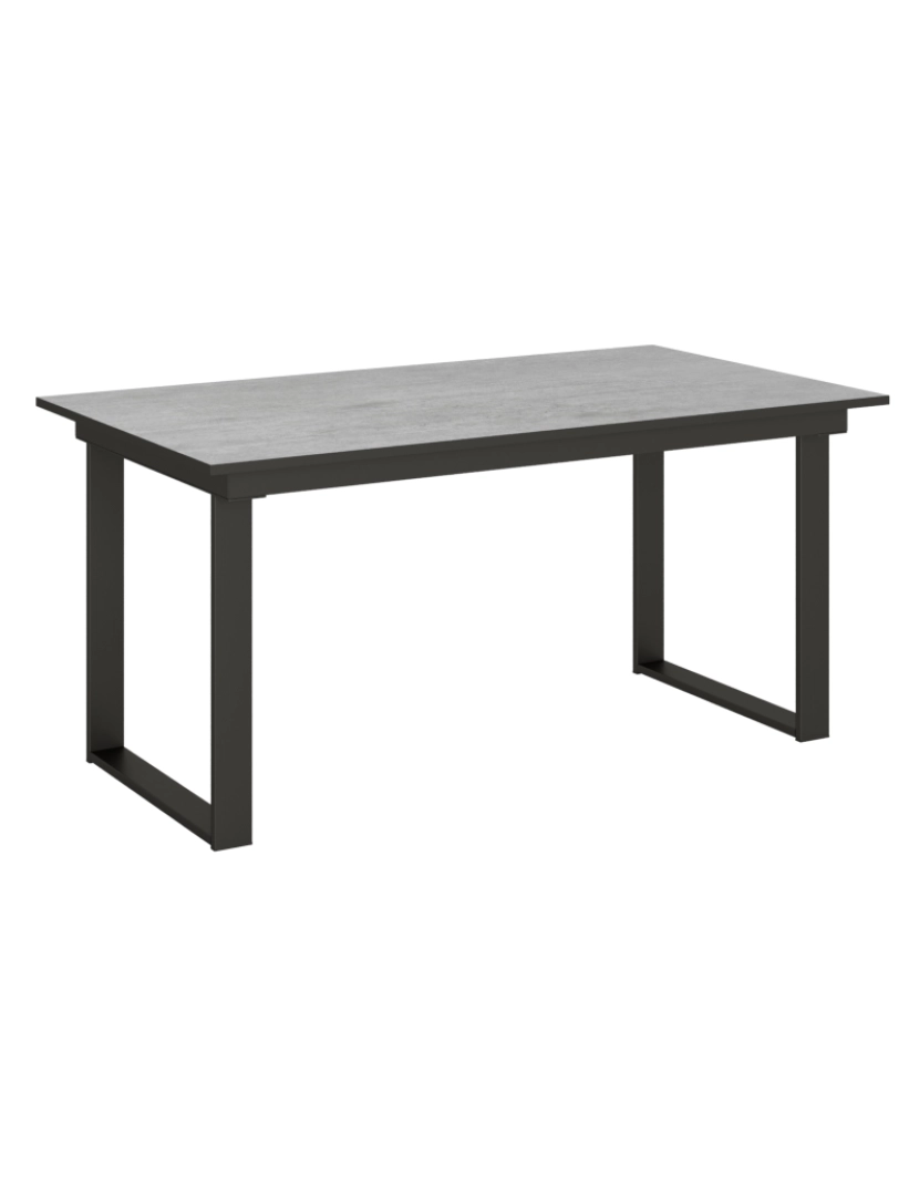 Itamoby - Mesa de jantar extensível 90x160/220 cm Bandos Cimento quadro Antracite