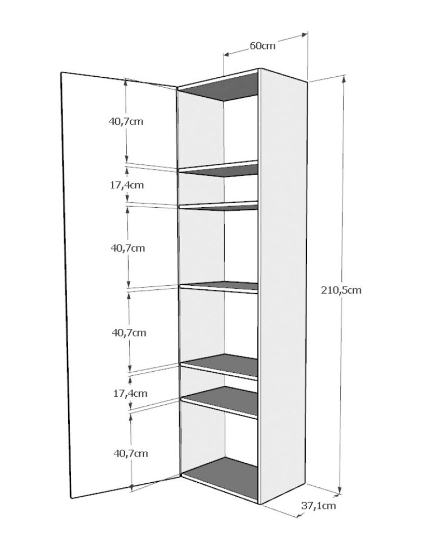 imagem de Cama retrátil 160 vertical Kentaro com armário coluna Cinza Branca6