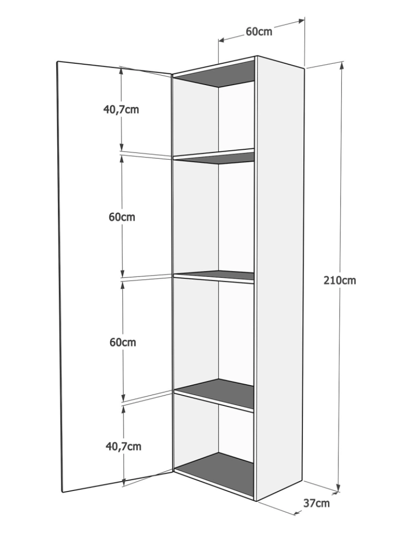 imagem de Cama retrátil 160 vertical Kentaro com armário coluna Carvalho Natural4