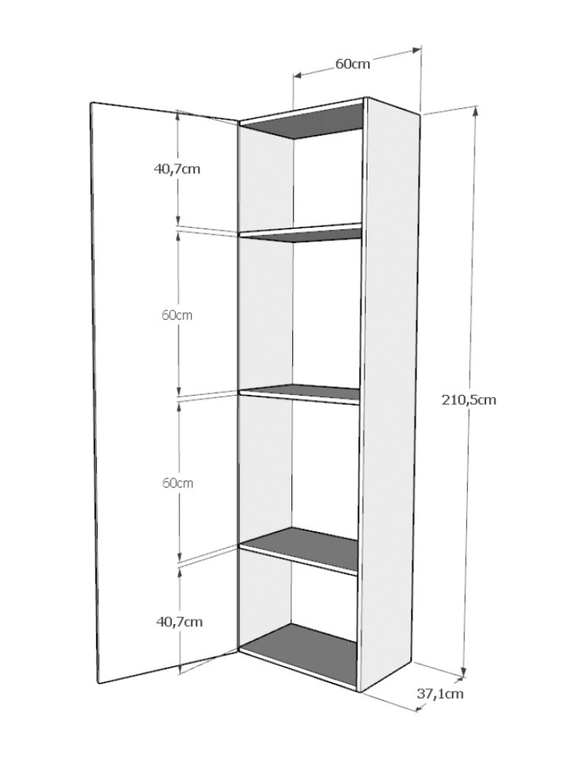 imagem de Cama retrátil 140 vertical Kentaro com armário coluna Cinza Branca4