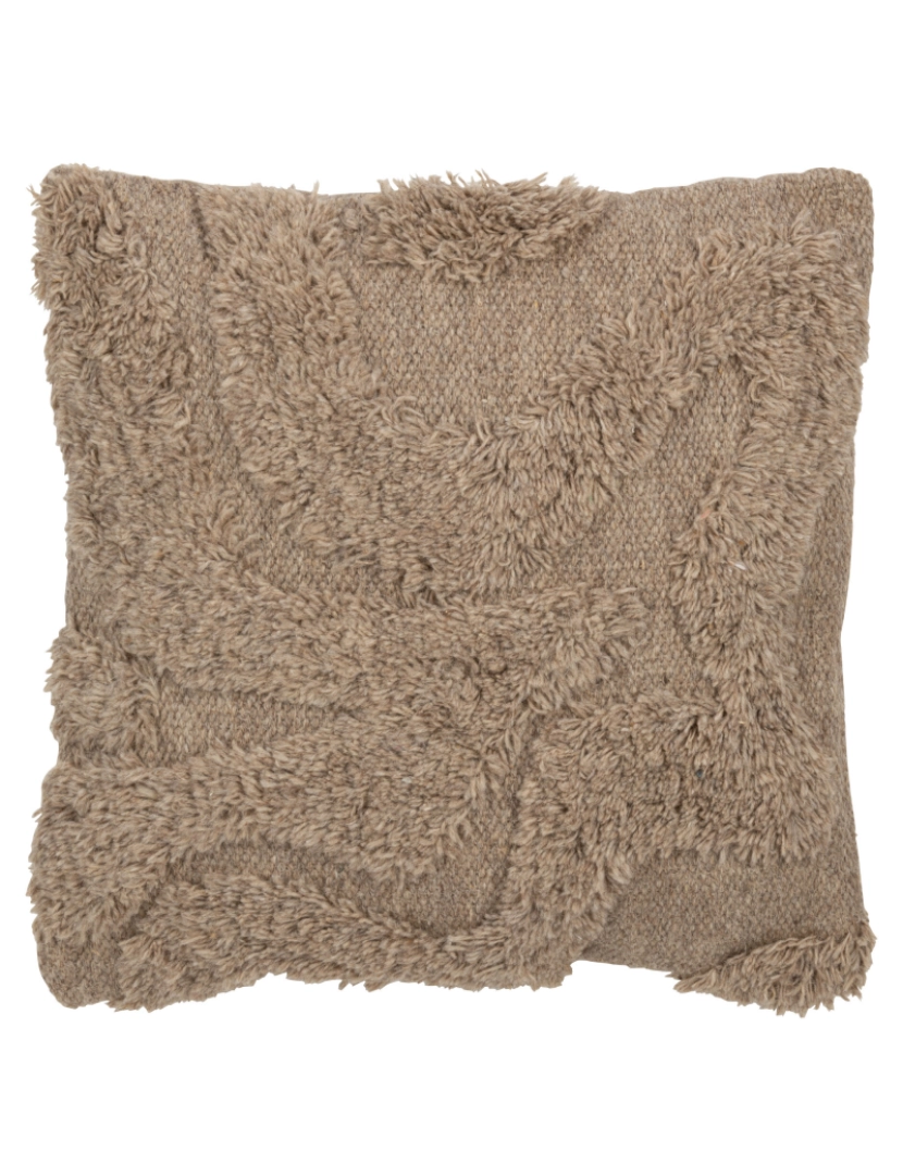 imagem de J-Line Cushion Tufted curvas Wool Bege1
