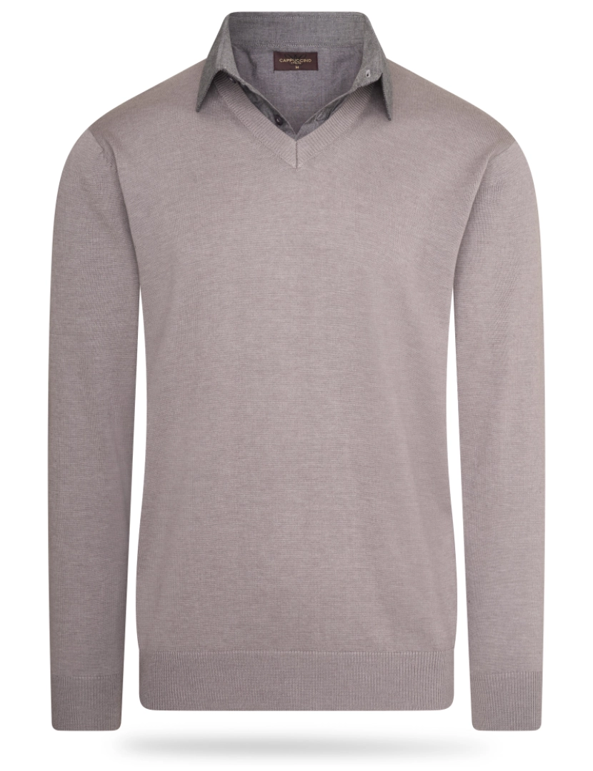 imagem de Cappuccino Italia Mock Pullover Cinza1