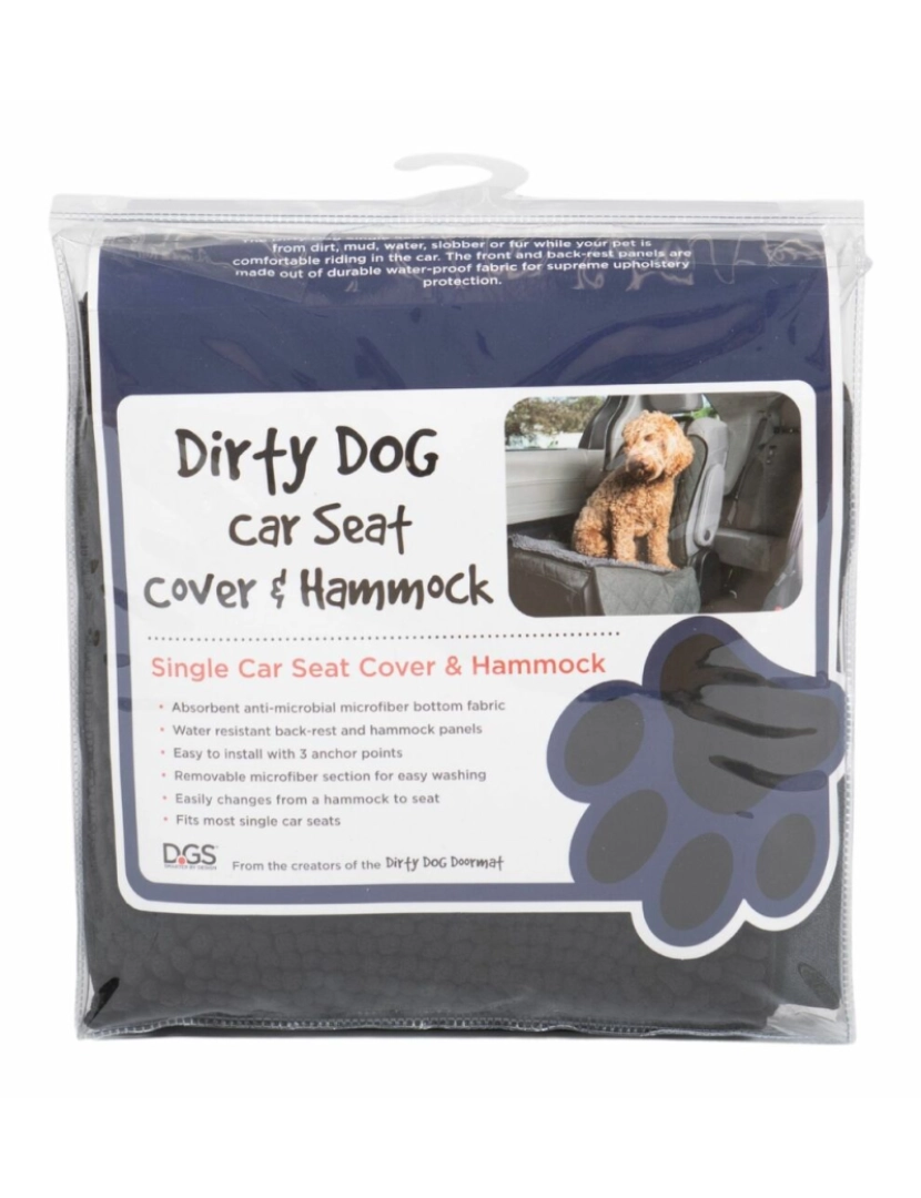 Dog Gone Smart - Capa Protetora de Assento Individual Automóvel para Animais de Estimação Dog Gone Smart 112 x 89 cm Preto Plástico