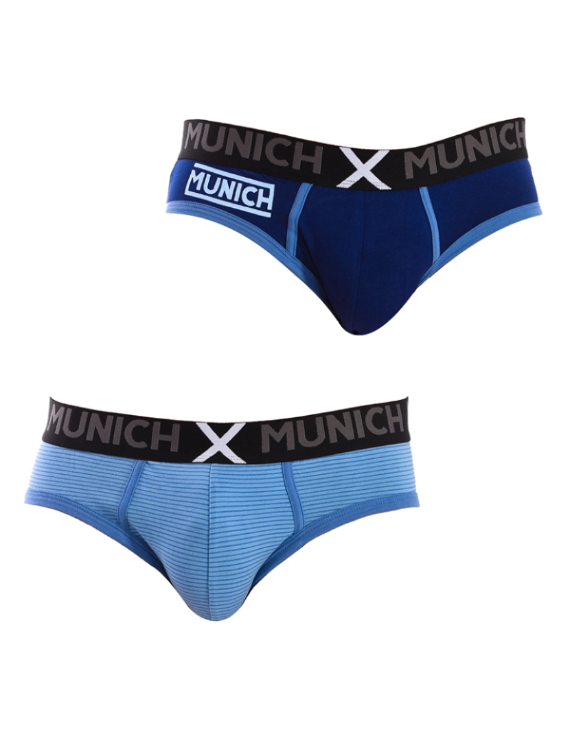 Munich - Pack 2 Boxers Algodão Elástico Azul Navy