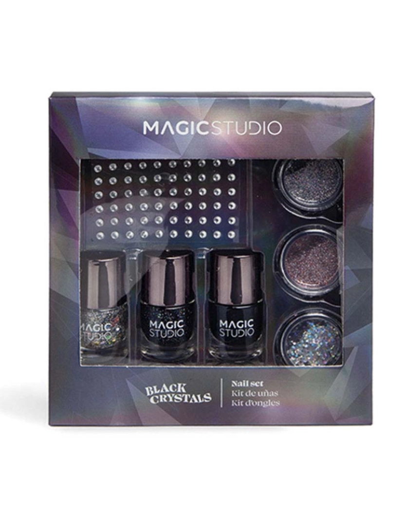 Magic Studio - Black Crystals Nail Lote 7 Pz
