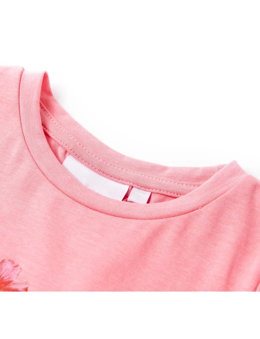 imagem de vidaXL T-shirt para criança com estampa de cabeça de leopardo rosa-néon 924