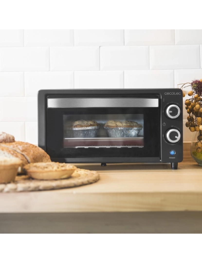 imagem de Cecotec Mini-forno elétrico multifunções, 10 litros de capacidade e porta com vidro duplo.5