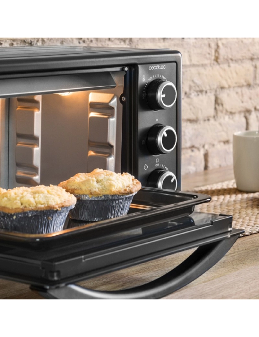 imagem de Cecotec Mini-forno elétrico multifunções, 23 litros de capacidade e porta com vidro duplo.3