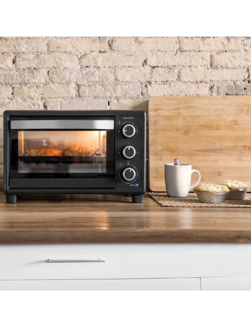 imagem de Cecotec Mini-forno elétrico multifunções, 23 litros de capacidade e porta com vidro duplo.5