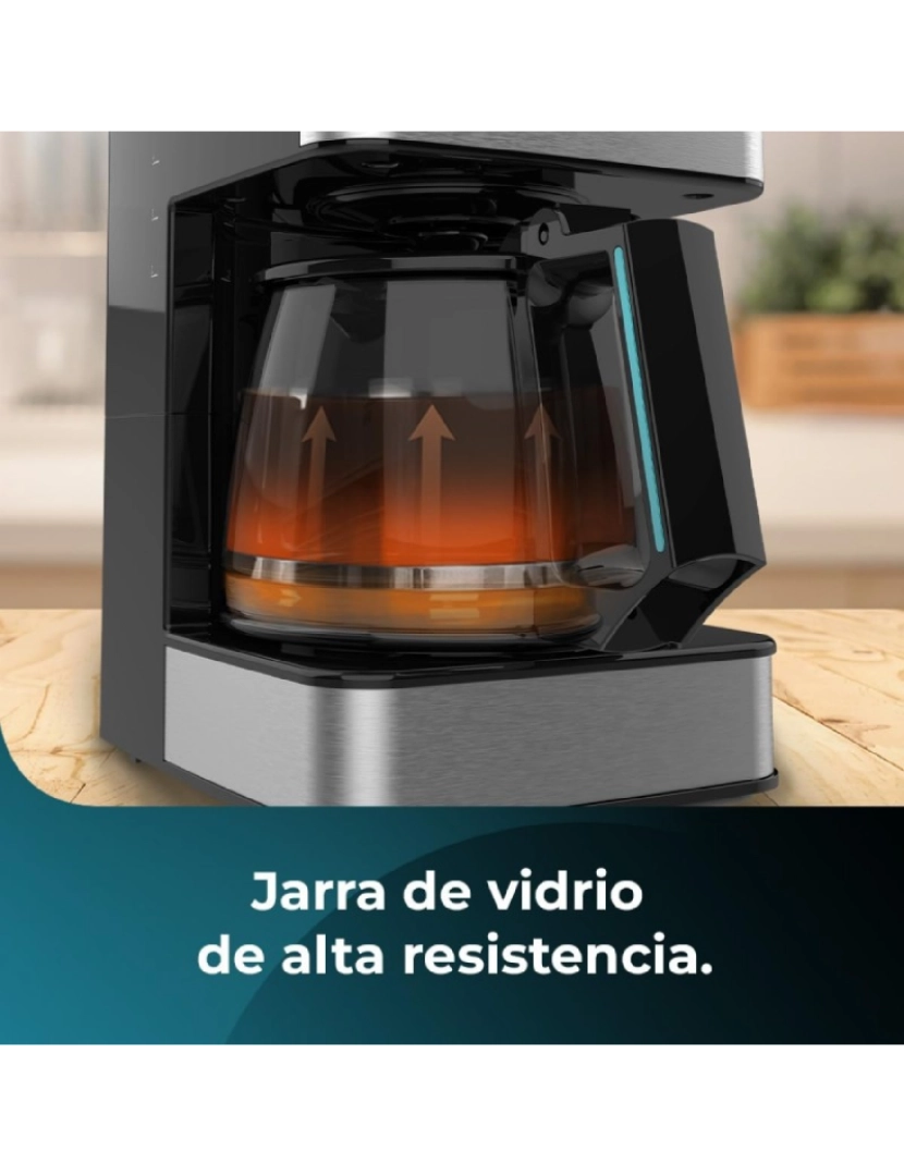 imagem de Cecotec Máquina de café de filtro, para 6 chávenas, com acabamentos em aço inoxidável e intensificador de aroma.2