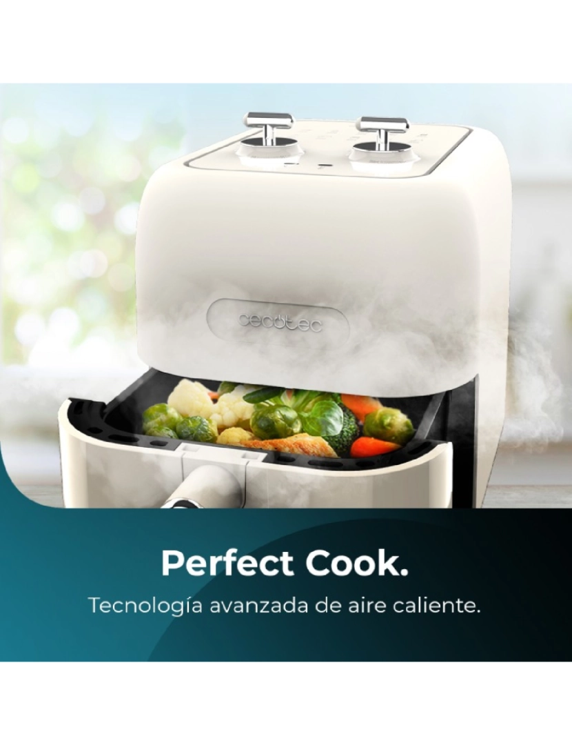 imagem de Cecotec Fritadeira dietética digital com design retro, área de cozedura de 5 L e tecnologia PerfectCook.5