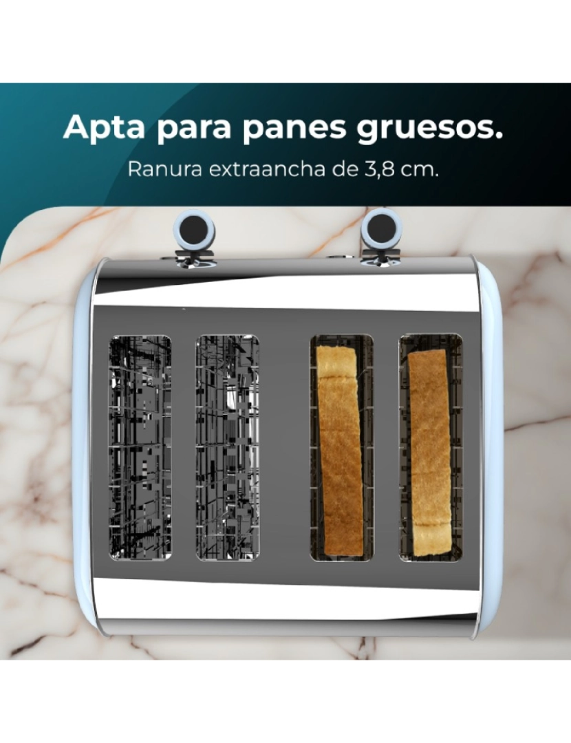 imagem de Cecotec Torradeira vertical de aço com quatro rahuras curtas, 1700 W de potência e suporte para pãezinhos.5