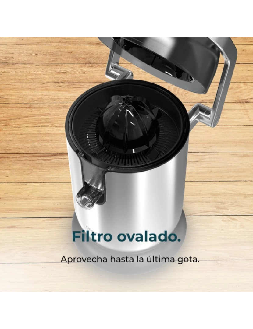 imagem de Cecotec Xqueeze Bullet Pro Espremedor elétrico de braço para laranjas e citrinos com uma potência de 600 W, um filtro de plástico e um cone. A forma superior protege completamente o cone.3