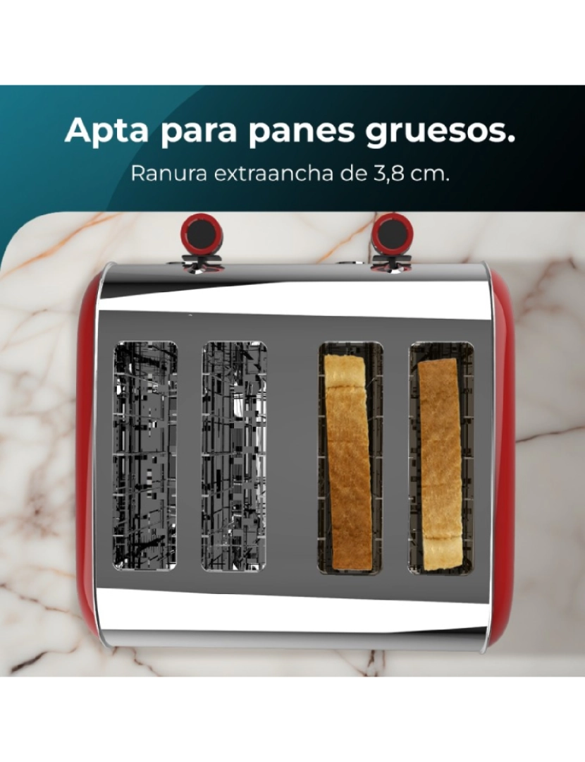 imagem de Cecotec Torradeira vertical de aço com quatro rahuras curtas, 1700 W de potência e suporte para pãezinhos.5