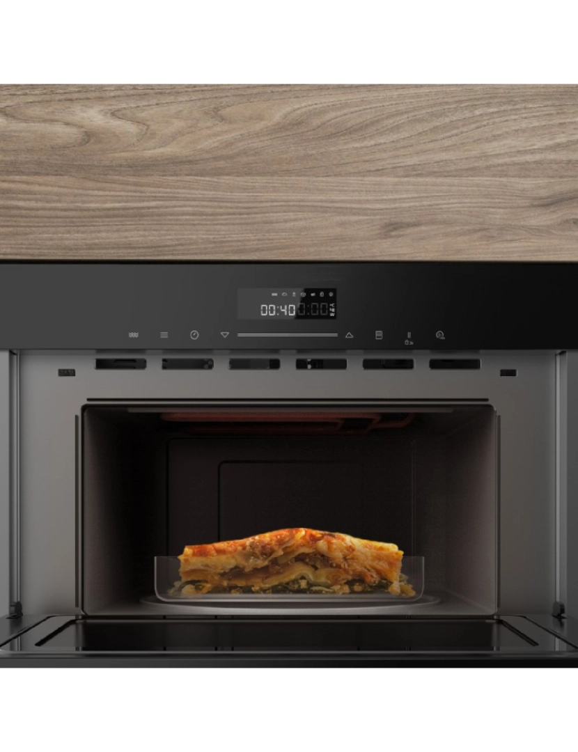 imagem de Cecotec Forno micro-ondas de encastrar Glass Black de 34 L em vidro preto com função de micro-ondas, modo Grill, Descongelar, Menu predefinido, Cozedura rápida, Temporizador eletrónico.4