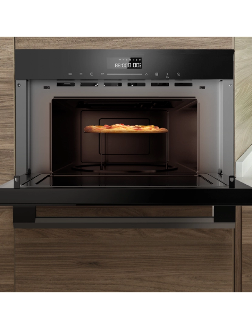 imagem de Cecotec Forno micro-ondas de encastrar Line de 34 L em vidro preto com função de micro-ondas, Convecção, modo Grill, Descongelar, Menu predefinido, Cozedura rápida, Temporizador eletrónico.3