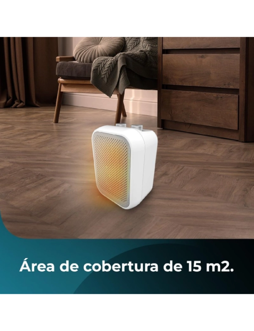 imagem de Cecotec Aquecedor cerâmico de mesa com 1500 W, termóstato ajustável e 3 modos de funcionamento.2