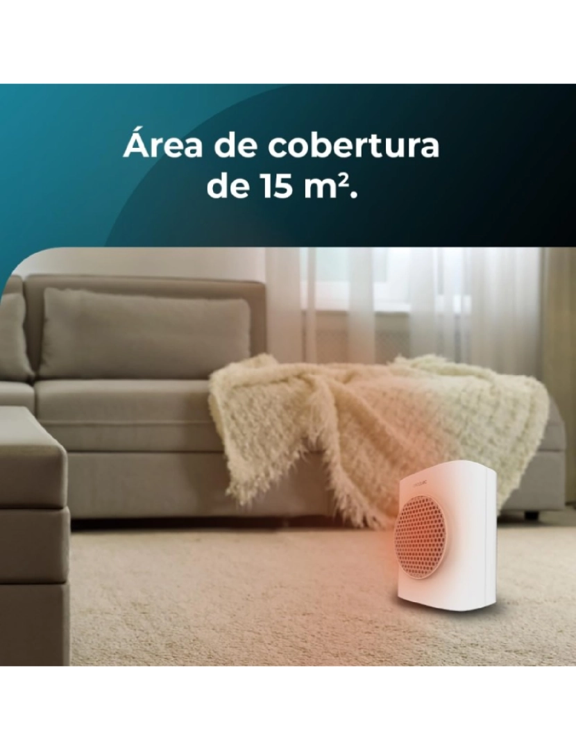 imagem de Cecotec Aquecedor cerâmico de mesa com 1500 W, função Oscilação, ecrã digital, termóstato ajustável e 3 modos de funcionamento.4