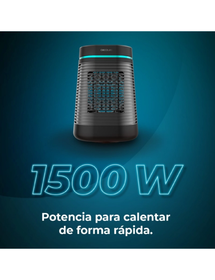 imagem de Cecotec Aquecedor cerâmico de mesa com 1500 W, função Oscilação, termóstato ajustável e 3 modos de funcionamento.5