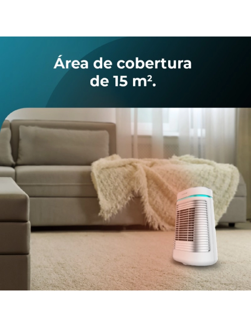 imagem de Cecotec Aquecedor cerâmico de mesa com 1500 W, função Oscilação, ecrã digital, termóstato ajustável e 3 modos de funcionamento.4