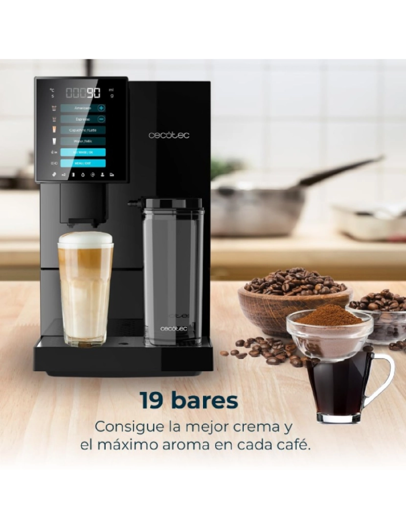 imagem de Cecotec Máquina de café superautomática compacta com 19 bares, depósito de leite e Thermoblock.2