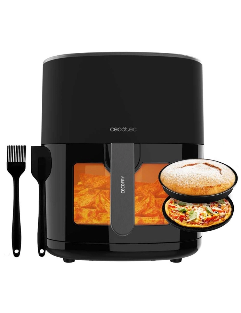 Cecotec - Cecotec Fritadeira dietética digital de 1700 W, 6,5 l de capacidade, janela de visualização para controlar as suas elaborações e pacote de acessórios.