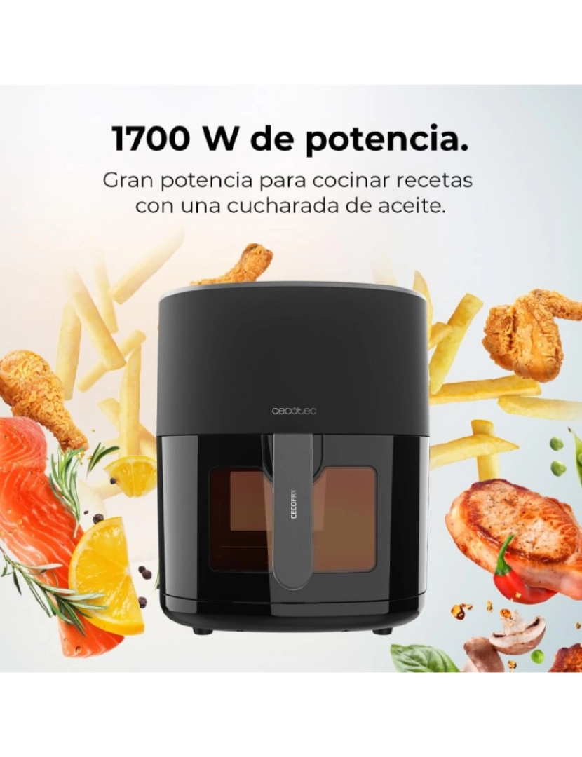 imagem de Cecotec Fritadeira dietética digital de 1700 W, 6,5 l de capacidade, janela de visualização para controlar as suas elaborações e pacote de acessórios.2