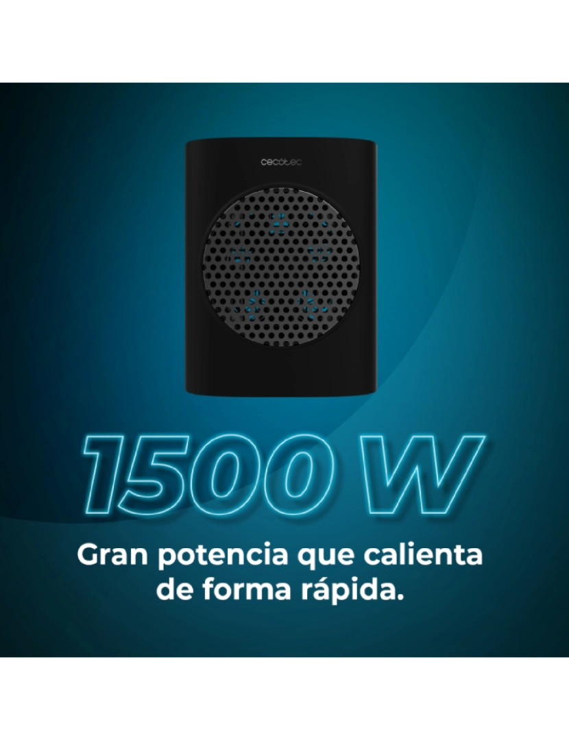 imagem de Cecotec Aquecedor cerâmico de mesa com 1500 W, ecrã digital, termóstato ajustável e 3 modos de funcionamento.5