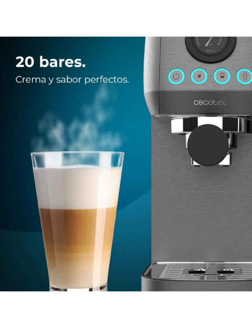 imagem de Cecotec Máquina de café semiautomática com 20 bares, thermoblock e apta para café moído e cápsulas.4