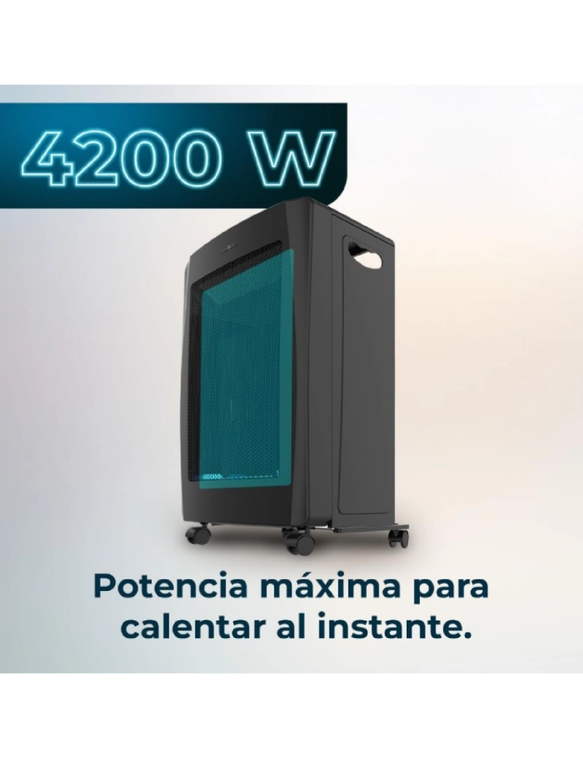 imagem de Cecotec Aquecedor a gás de chama azul dobrável com 4200 W, 2 níveis de potência, ativação piezoelétrica e triplo sistema de segurança.2