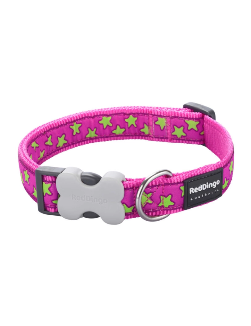 imagem de Coleira para Cães Red Dingo STYLE STARS LIME ON HOT PINK 15 mm x 24-36 cm4