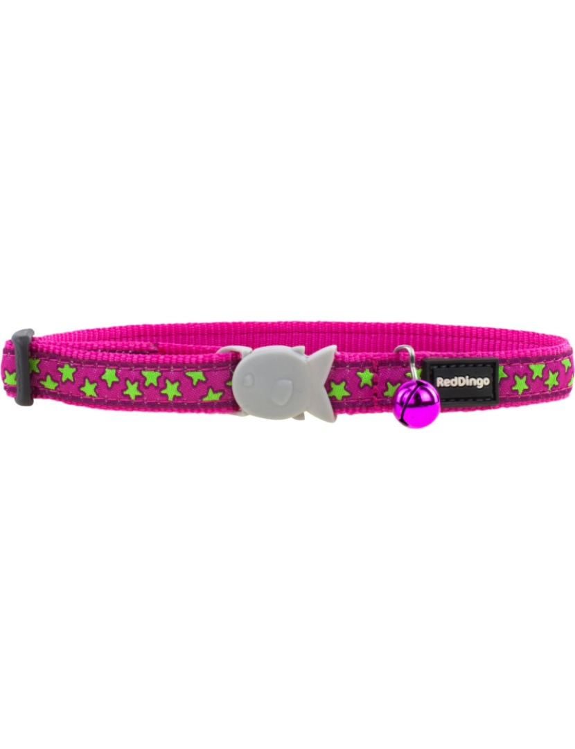 imagem de Coleira para Gato Red Dingo Stars Lime on Hot 20-32 cm Cor de Rosa3