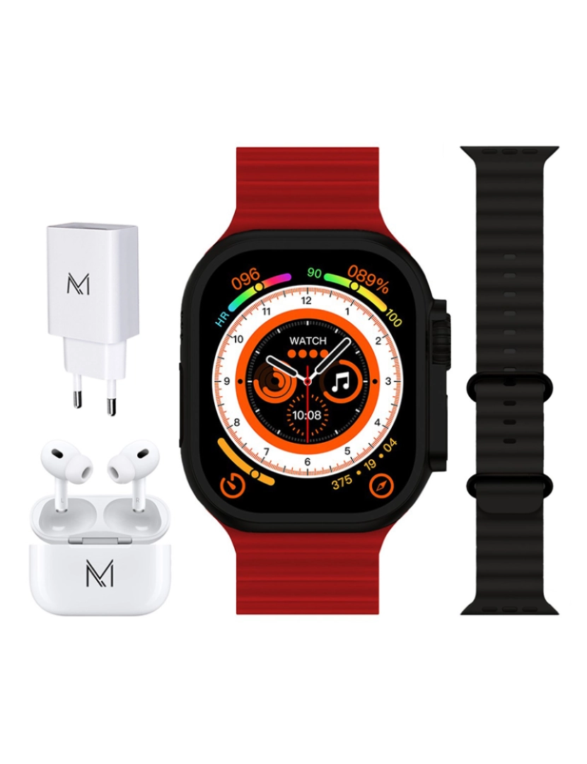 Meta - Pack Smartwatch Meta Ultra Max Vermelho