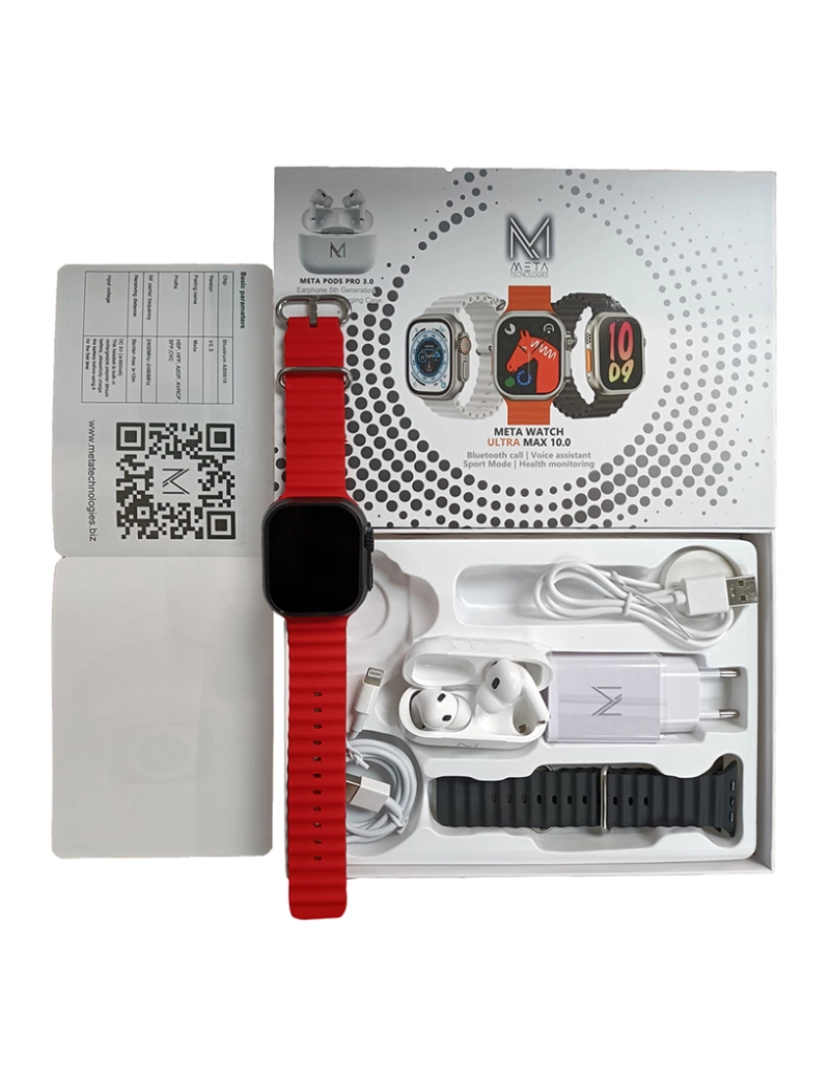 imagem de Pack Smartwatch Meta Ultra Max Vermelho5