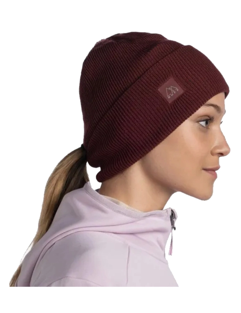 imagem de Buff Crossknit Beanie, Burgundy Beannie2