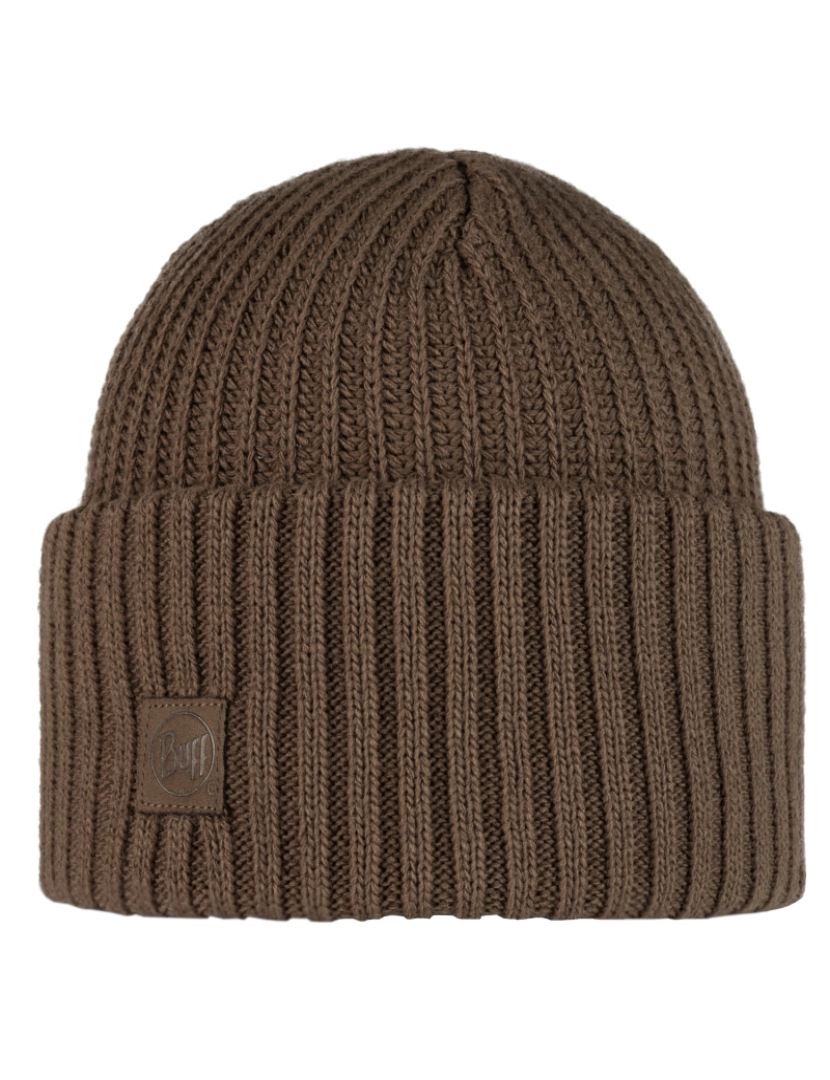 Buff - Buff Knitted Fleece Hat Beanie, Brown Beannie