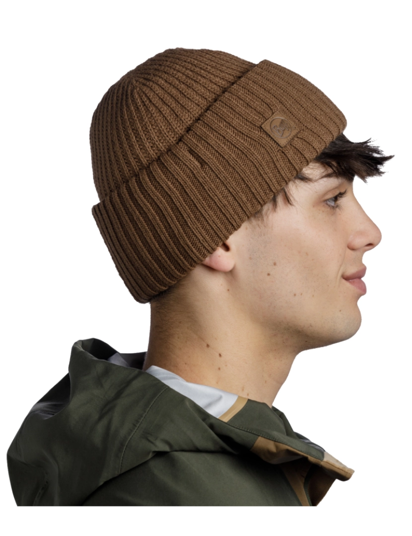 imagem de Buff Knitted Fleece Hat Beanie, Brown Beannie3